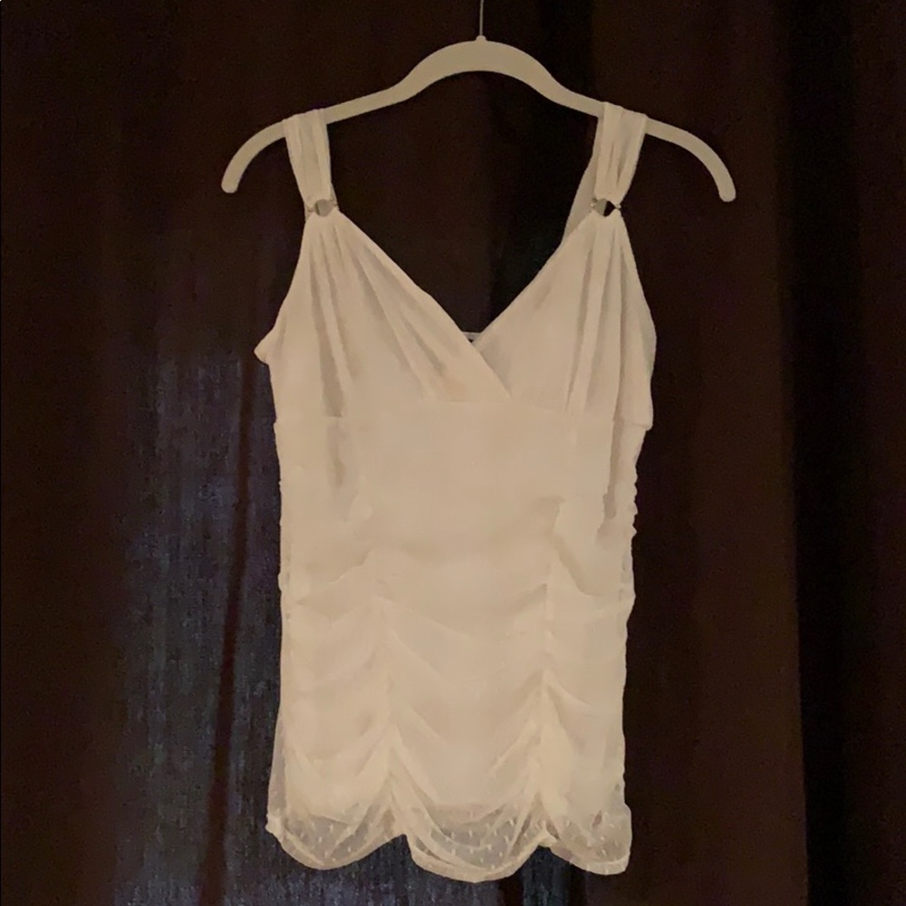 EXPRESS tank with light gold sequined design